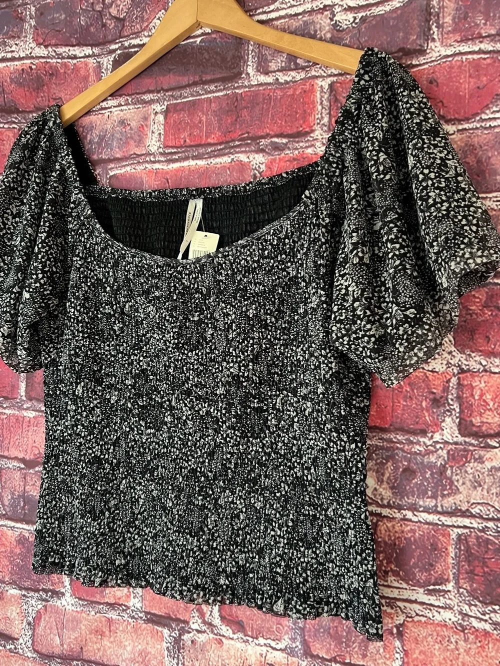Anthropologie Aurelia Smocked Floral Puff Sleeve Top